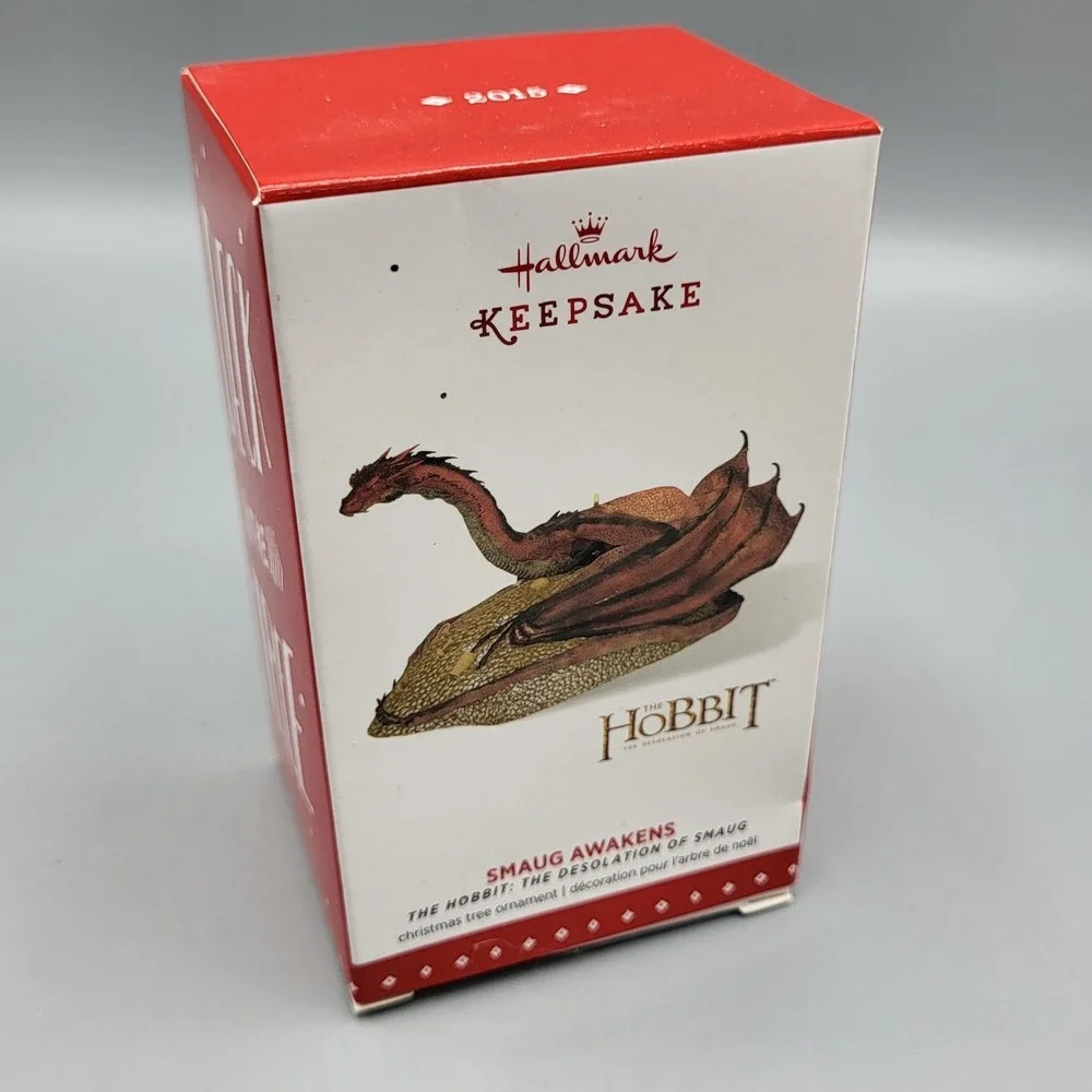 Hallmark Smaug Awakens Ornament The Hobbit Desolation of Smaug Gold Holiday